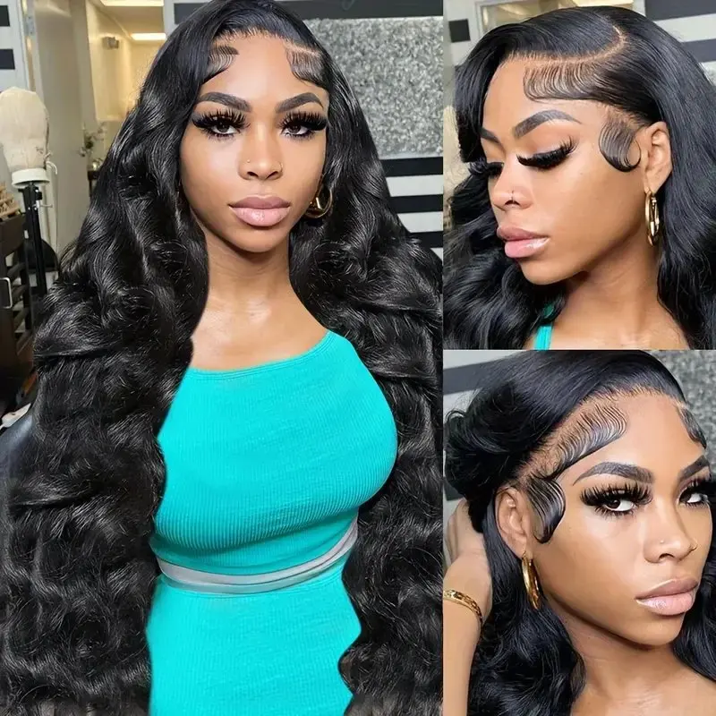 Rosabeauty 13X6 Transparent Body Wave Lace Frontal Wig 13X4 HD Front Human Hair 5X5 Glueless  Water Wave Wig 250 Density