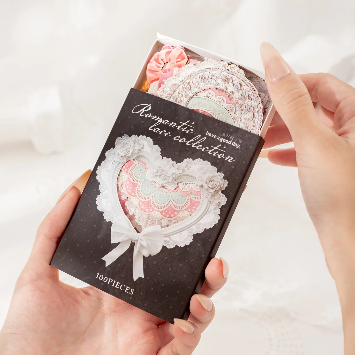 100pcs/lot Kawaii Stationery Stickers Romantic Lace Collection Diary Planner Decorative Sticker Scrapbooking Craft Sticker