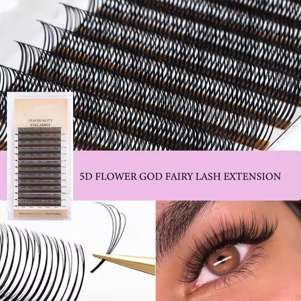 5D Premade Fan 0.07 5D Flower God Fairy Lash Extension Easy Fan Blooming Spike Russian Volume Lash Silk Individual Lashes