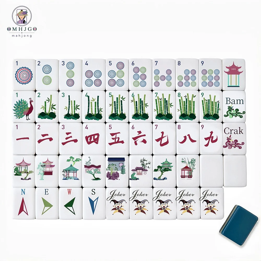Luxury Engraved Mahjong Set Blue 4-Layer Acrylic American Mahjong Set 160 Tiles Portable Mah Jongg Board Game Adult Holiday Gift