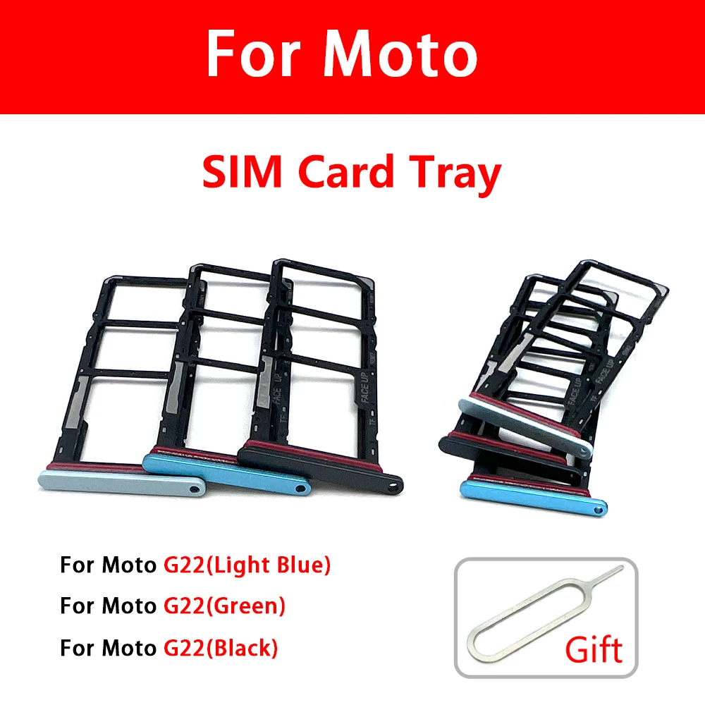 NEW Tested SIM Card Holder Tray chip slot drawer Holder Adapter Socket Replacement Part For Moto G31 G41 G51 G22 G32 G42 G52+Pin