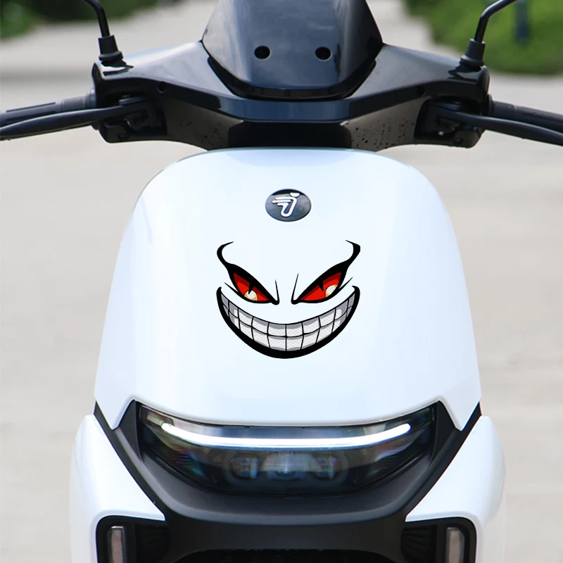 Demon Eyes Motorcycle Stickers for Front Cowl Side Fairings Fuel Tank Decoration Waterproof Reflective Motorbike Accessories