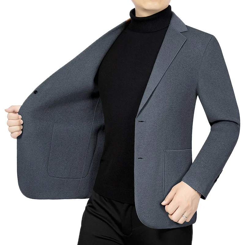 

Мужской тонкий пиджак-блейзер однобортный, однотонный, с длинным рукавом, универсальный, повседневный, приталенный, с карманами