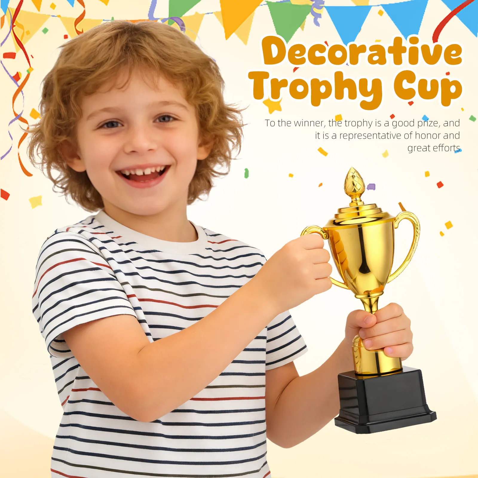 Decorative Trophy Cup for Sturdy Plastic Build Excellent for Rewarding Effort in Games Sports Parties Multi-Use