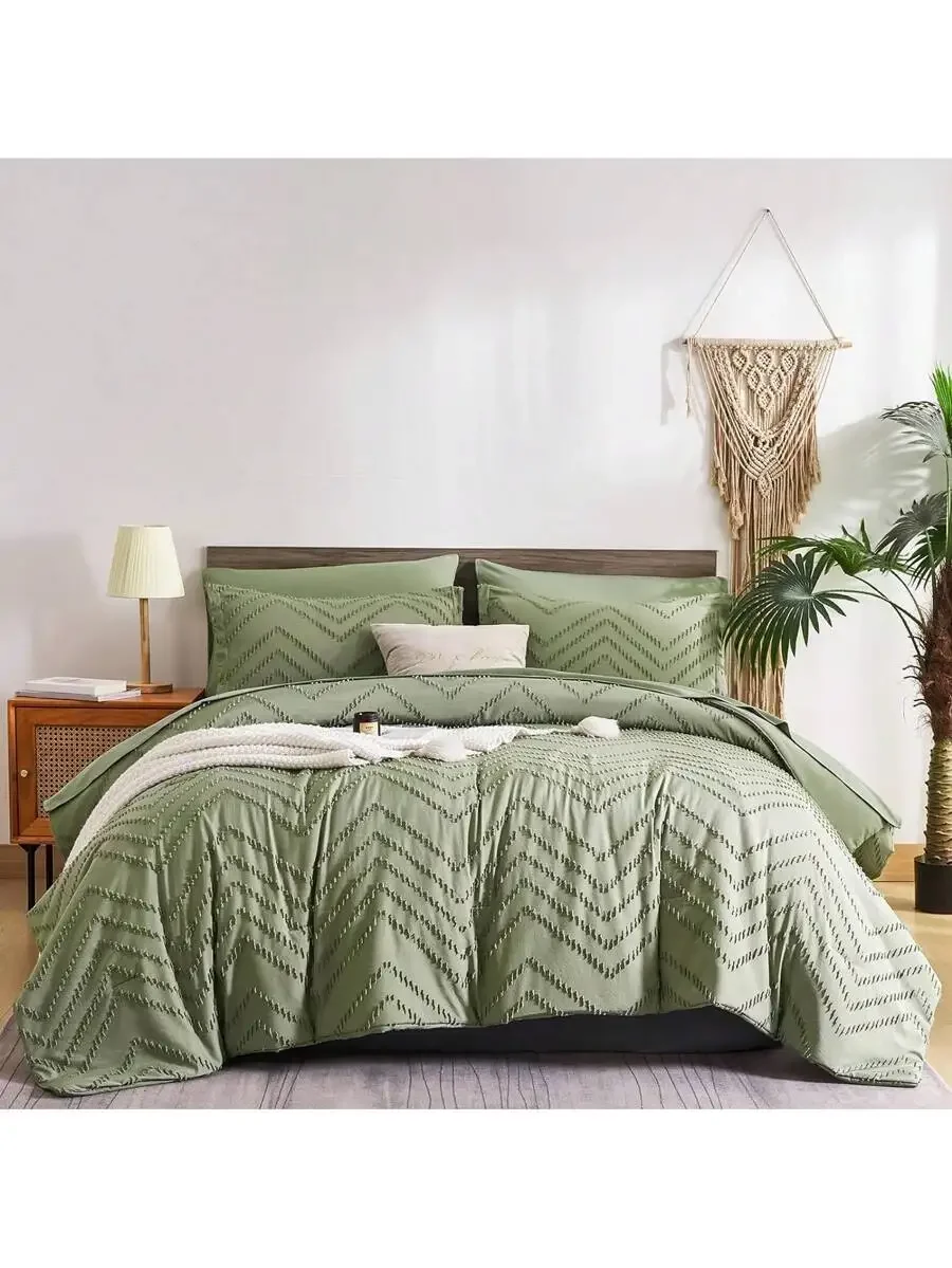 7-Piece Cozy Cut Flower Comforter Sets Queen - Soft Microfiber, Lightweight, Breathable - Twin/Full/Queen/King Summer Bedding - view 2