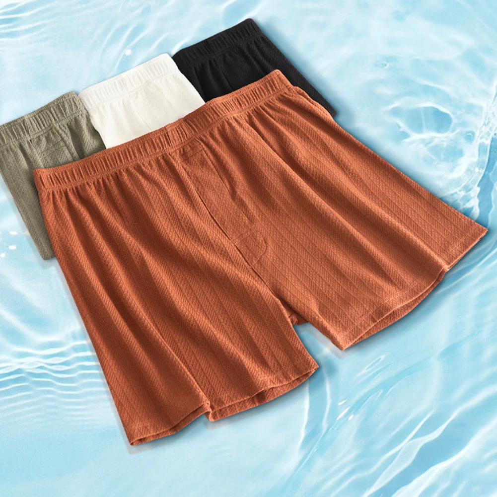 

Mens Striped Jacquard Boxer Shorts Loose Fit Elastic Waist Trunks Comfortable Underpants Suitable for Sleepwear