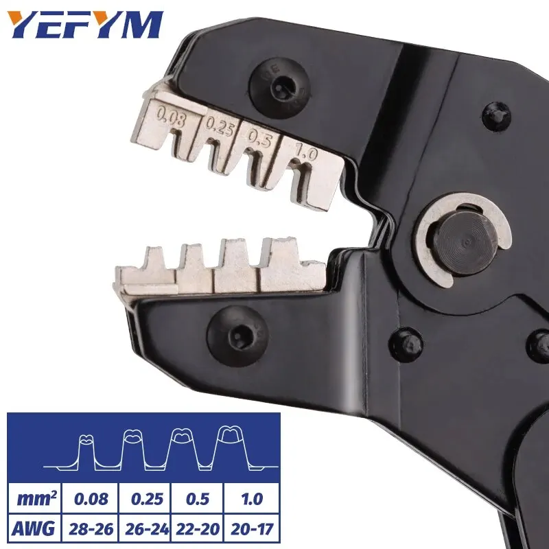 Ratcheting Crimping Tool Set 7 Jaws For Open Barrel,Insulated/Non-Insulated Ferrules, Butt,Solar,Coax Connectors,SN-2549S