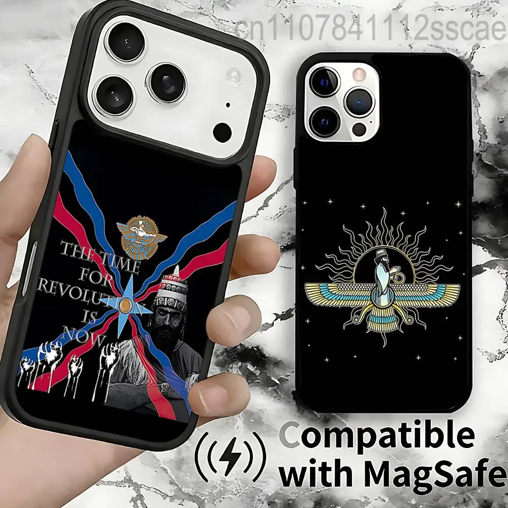 

A-Assyrian flag-ES ART Case For iPhone 17,16,15,14,13,12,11,Pro,Max,Plus,Mini,SE4,E Magnetic Magsafe Wireless Charging