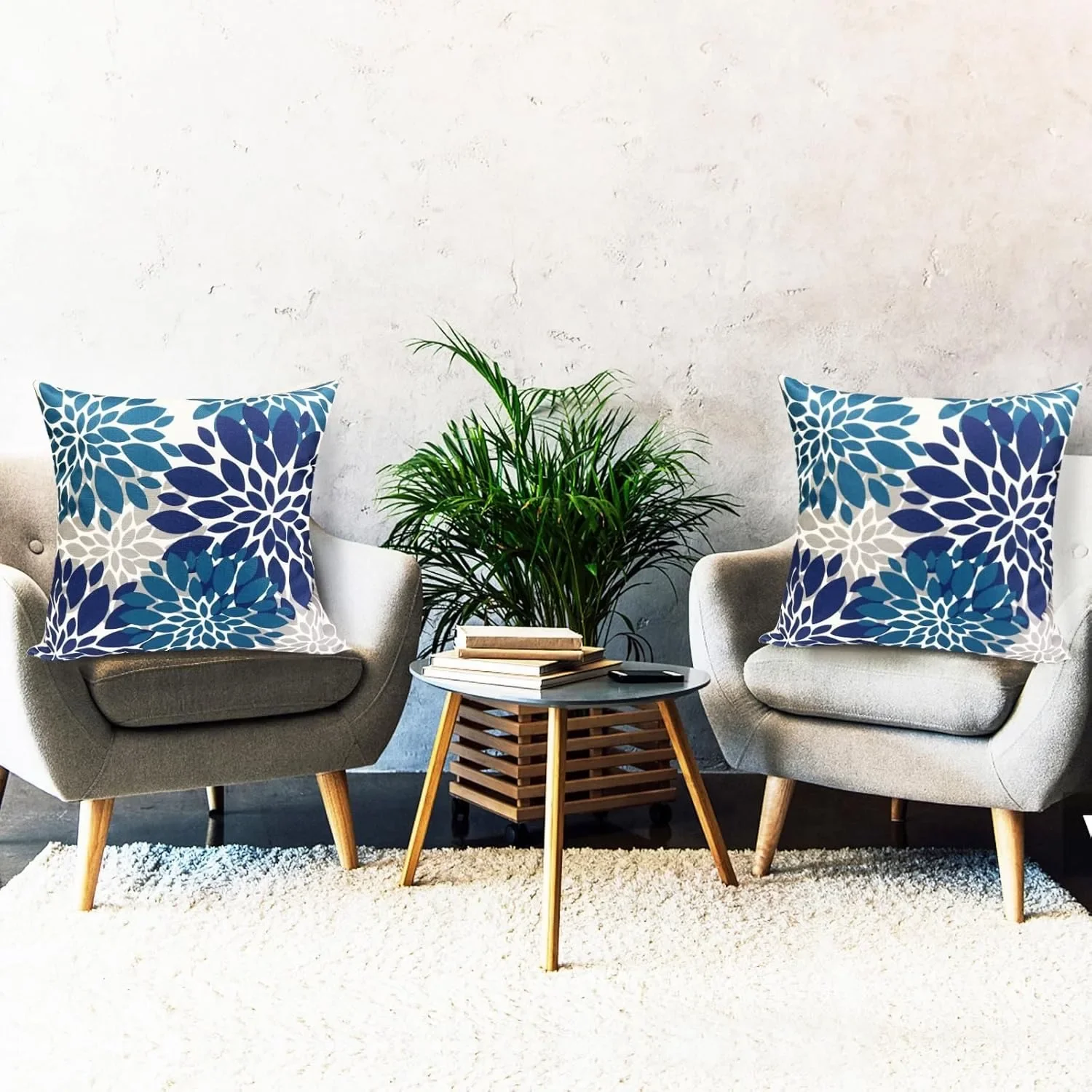 Fundas de almohada decorativas, funda de almohada de flores florales modernas para exteriores de granja para sofá y sala de