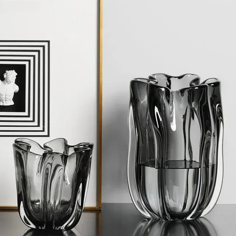 

Flower Bud Shape Glass Vase Transparent Hydroponics Flower Pots Desk Decoration Floral Arrangement Vases Room Aesthetic Decor