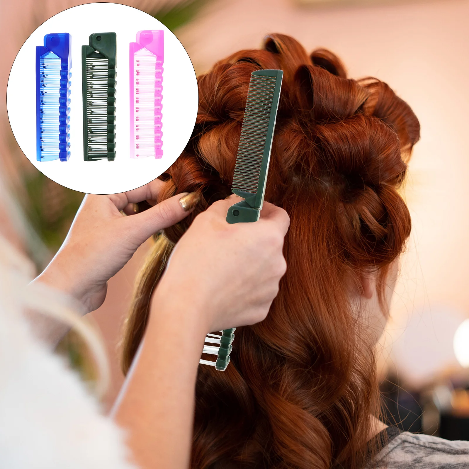 12Pcs Foldable Hair Combs Portable Anti-Static Travel Comb Mini Plastic Salon Hair Care Tools Compact Design Haircut Comb