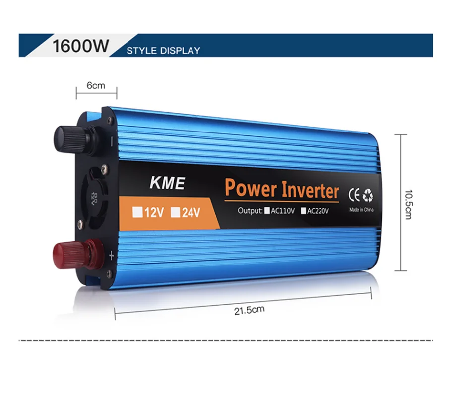 500W 1200W 1600W 2400W 12V 24V 36V 48V 60V ถึง 220V ดิจิตอลจอแสดงผลสมาร์ทรถอินเวอร์เตอร์ Power Converter