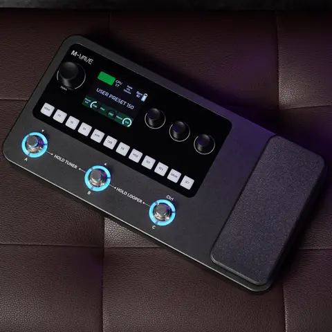 M-VAVE MK-20 मल्टी-इफेक्ट्स प्रोसेसर गिटार और बेस के लिए ड्रम मशीन, ट्यूनर, लूपर, एम्प सिम्युलेटर, USB ऑडियो इंटरफ़ेस के साथ 10 best sales क्यूवेव बास - №7