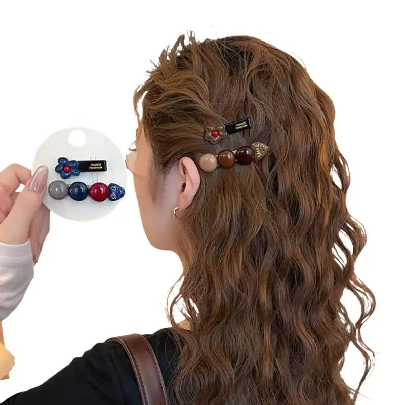 2-teiliges Set handgefertigter Haarspangen mit Blumendekor und rutschfestem Griff, perfekt für den täglichen Gebrauch und Partyfrisuren für Frauen und Mädchen. – Detail 6