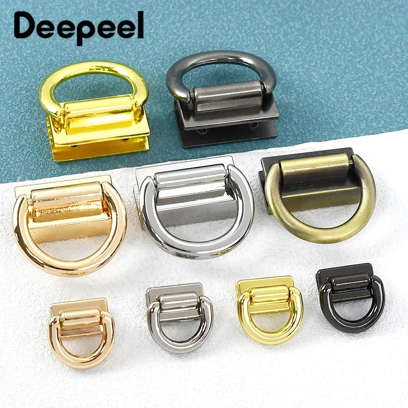 2/4/10Pcs Deepeel Metal D Ring Buckles 11/22mm Handbag Side Clip Buckle Bag Chain Connector Hanger Clasp Hardware Accessories