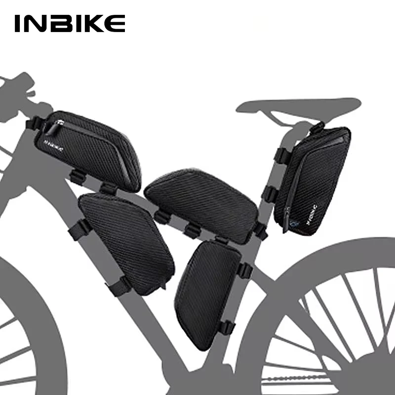 INBIKE Bike Front Bag Waterproof Bicycle Top Tube Bag MTB Cycling Saddle Bag Mountain Road Bike Storage Seat Tube Bag Accessorie