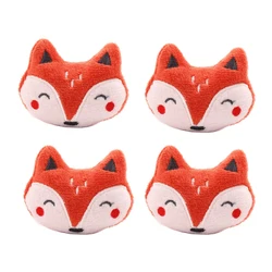 10Pcs/lot 5.2*6.2cm Cartoon Plush Fabric Red Fox Patches DIY Cotton-filled Plush Accessories Headwear Clothing Decoratives