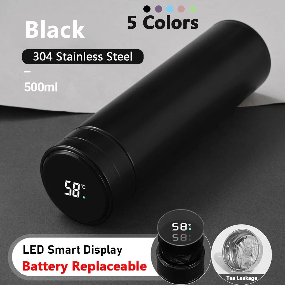 

304 Stainless Steel Thermos Bottle LED Smart Display Vacuum Flasks for Men and Women Students Keep Cold Heat Water Bottle