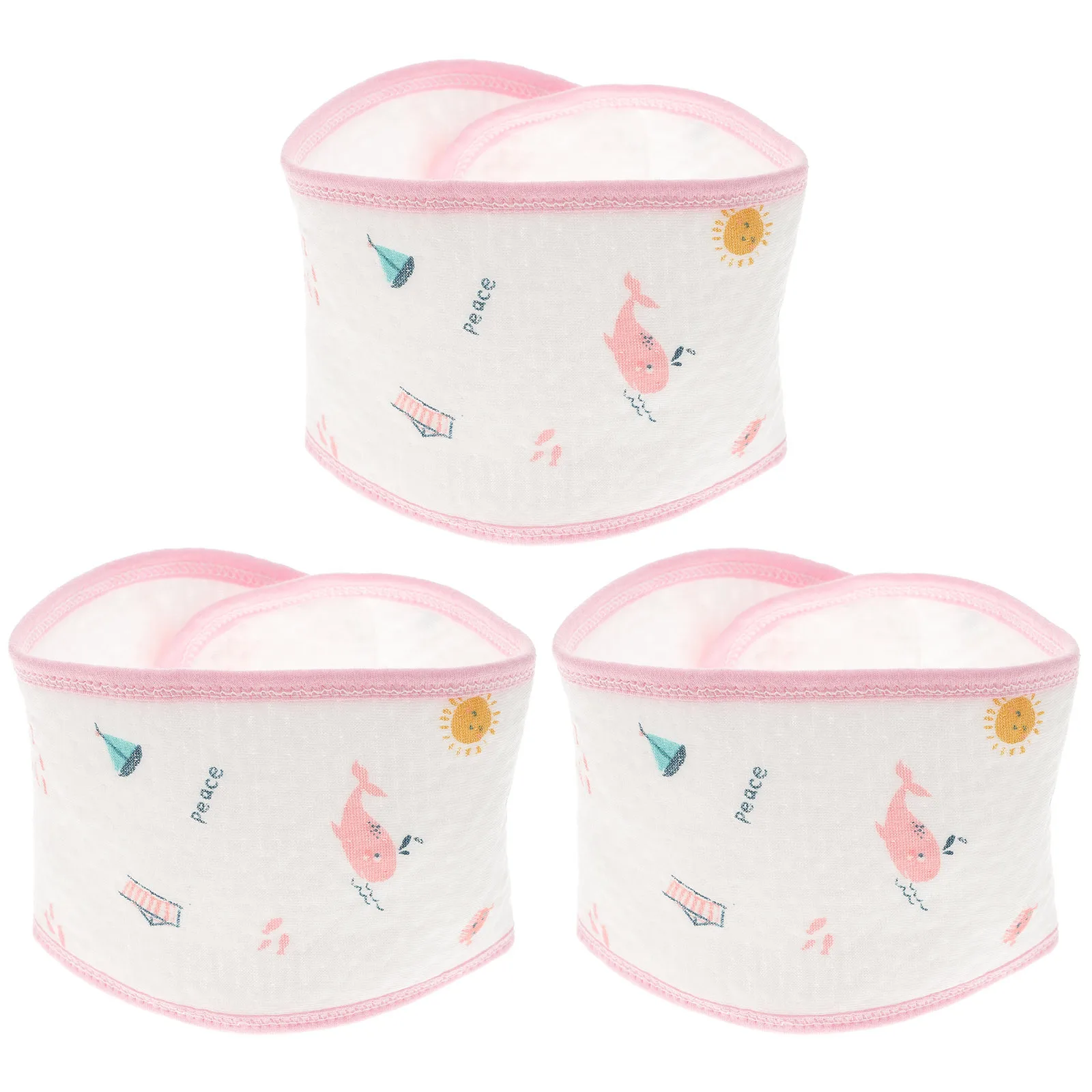 3 قطع من أربطة البطن القطنية المطبوعة الناعمة لحديثي الولادة وحماية السرة هدية مريحة ودافئة للبطن