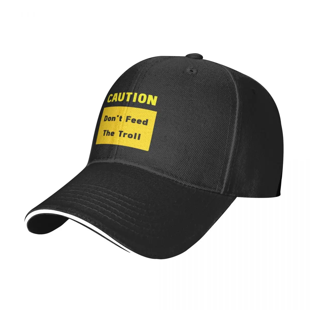 Caution. Dont Feed The Troll Sign Baseball Cap Bobble Hat Vintage Wild Ball Hat Mens Tennis Women's