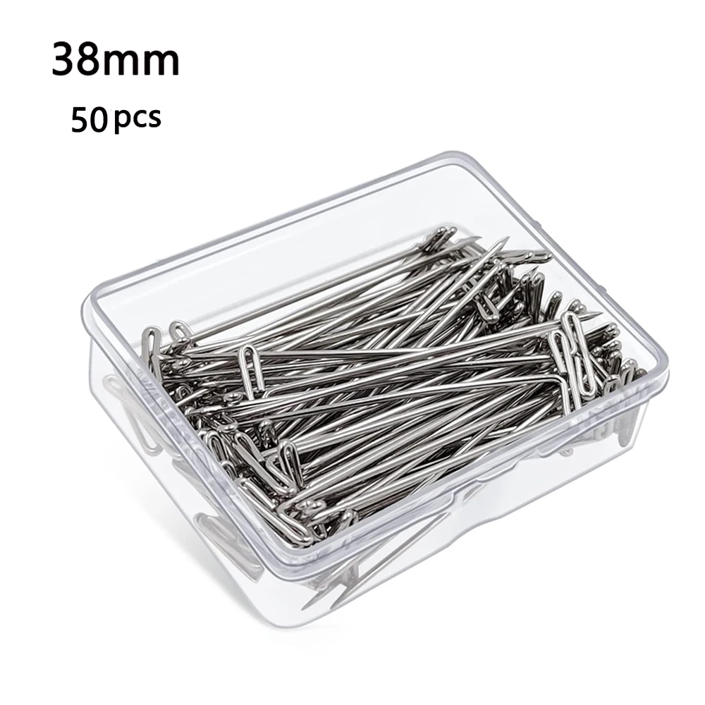 100pcs Long Silver T Pins for Wig Making & Display