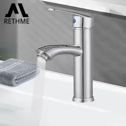 RETHME Basin Bathroom Sink Faucet Silver Water Faucet Hand -watert Basin Basin Bathroom Bathroom Splash Anti Hot and Hot Faucet