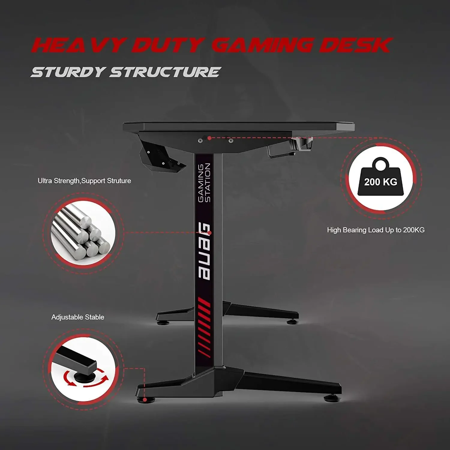 Gaming Desk Y-Shaped PC Computer Gaming Office Desk with Mouse Pad Home Office Study Carbon Fiber Surface Gamer Workstation