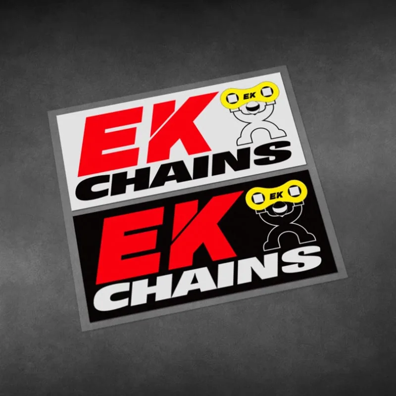 

2Pcs EK Chain Sprocket Decal Motorcycle Car Motorbike Pegatinas Vinyl Reflective Sticker for Bumper Mudguard Fuel Tank Helmet