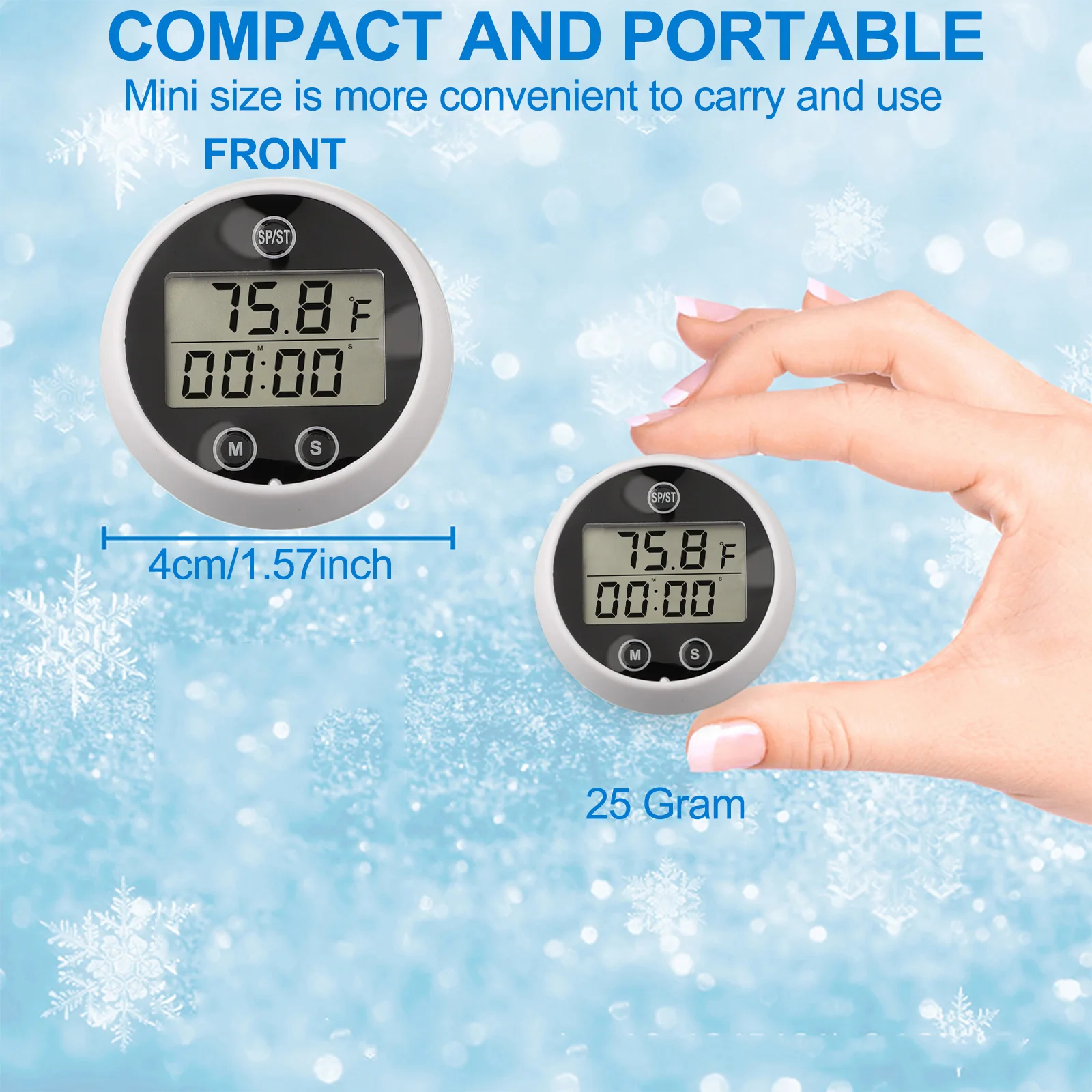 1pc Ice Bath Thermometers Waterproof DigitalFloating Thermometers & Timer Floating Pool Thermometer Measurement Tools Accessory