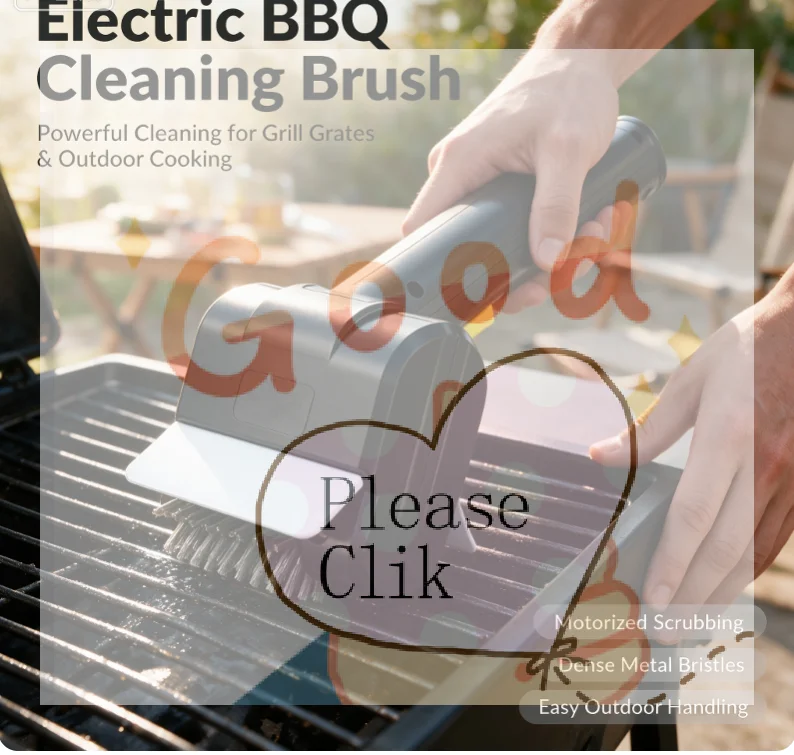 【HG】Portable Electric Grill Brush High Speed Handheld BBQ Cleaning Brush Efficient Stainless Steel Rechargeable Grill Brush
