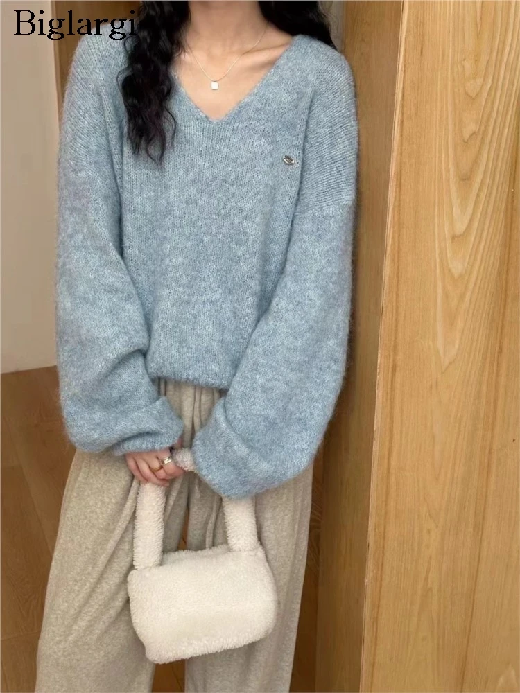 

Autumn Winter Knitted Pullover Women Fashion Long Sleeve Sweater Korean Style Ladies Tops Sweaters Casual Loose Woman Jumper