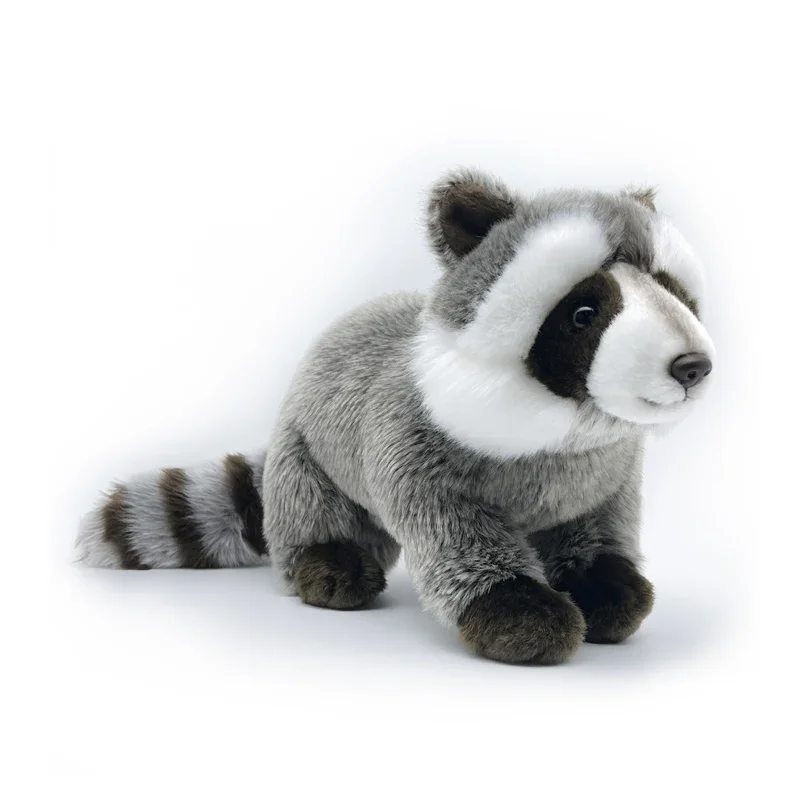 Realistic Raccoon High Fidelity Cute Plushie Procyon Lotor Plush Toys Lifelike Animals Simulation Stuffed Doll Kawai Toy Kids