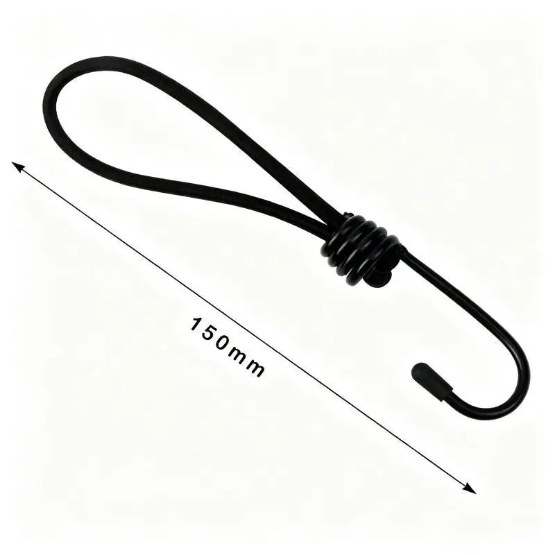 10Pcs Black Metal Spiral Cord Hooks Heavy Load Bearing Durable Cargo Net Fastening Hooks for Garage Outdoor Storage