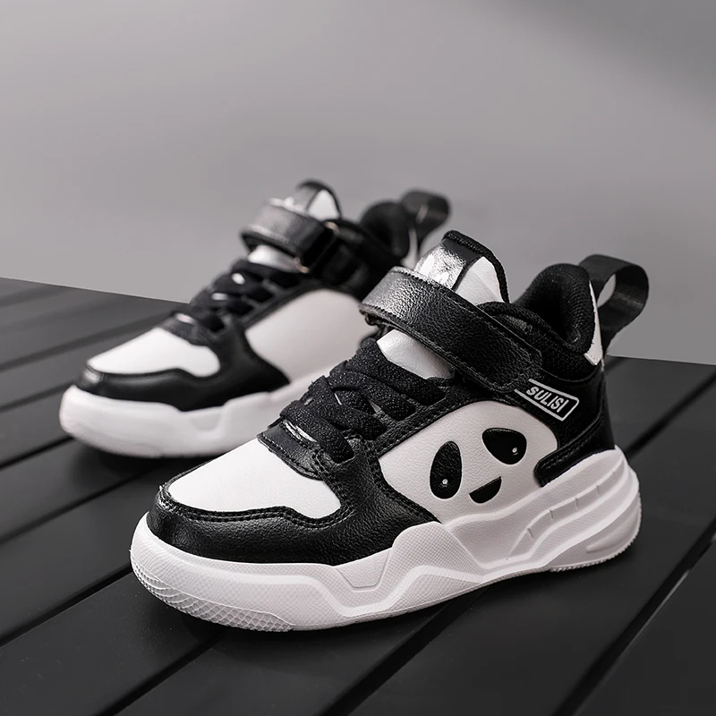 New Boy Girl Outdoor Running Casual Sneakers Leather Kids Board Shoes Toddler Sports Shoes Soft-Soled Children Walking Footwear