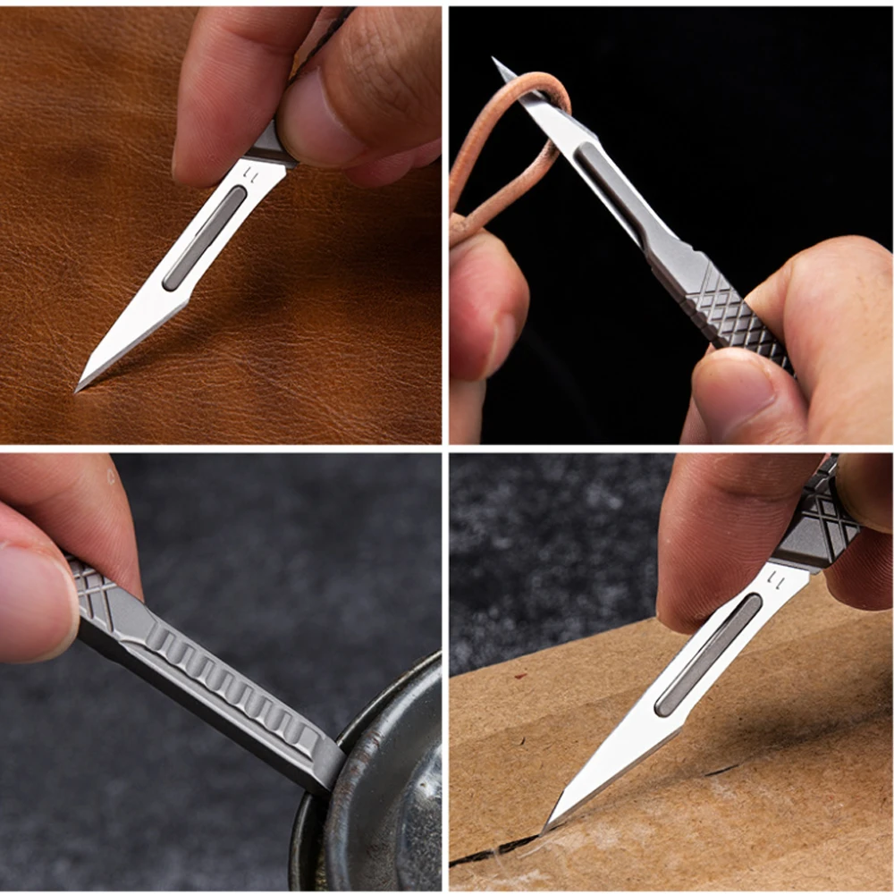 Titanium alloy handle #11 Non-slip Cutter Engraving Craft Knives Blades for Mobile Phone Laptop PCB Repair Hand Tools