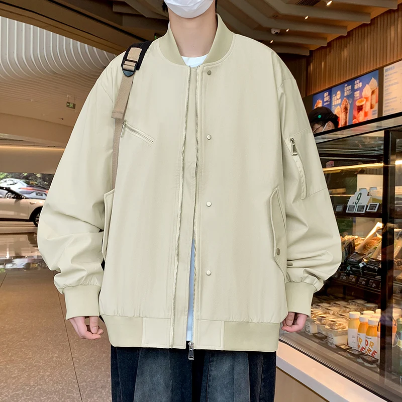 

2026 Мужская куртка, легкая уличная ветрозащитная мотоциклетная куртка, весенне-осенняя повседневная уличная удобная куртка с бейсбольным воротником