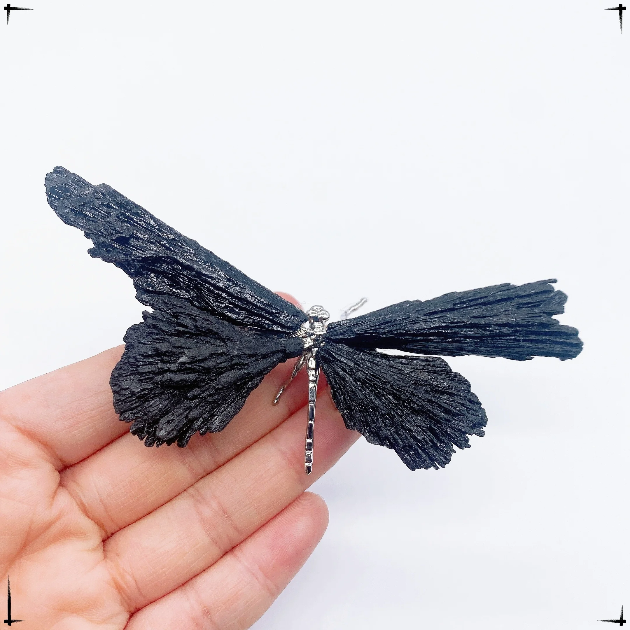 

Natural Black Tourmaline Electroplanted Dragonfly Butterfly Spar Crafts Reiki Healing Home Garden Room Decoration Plating