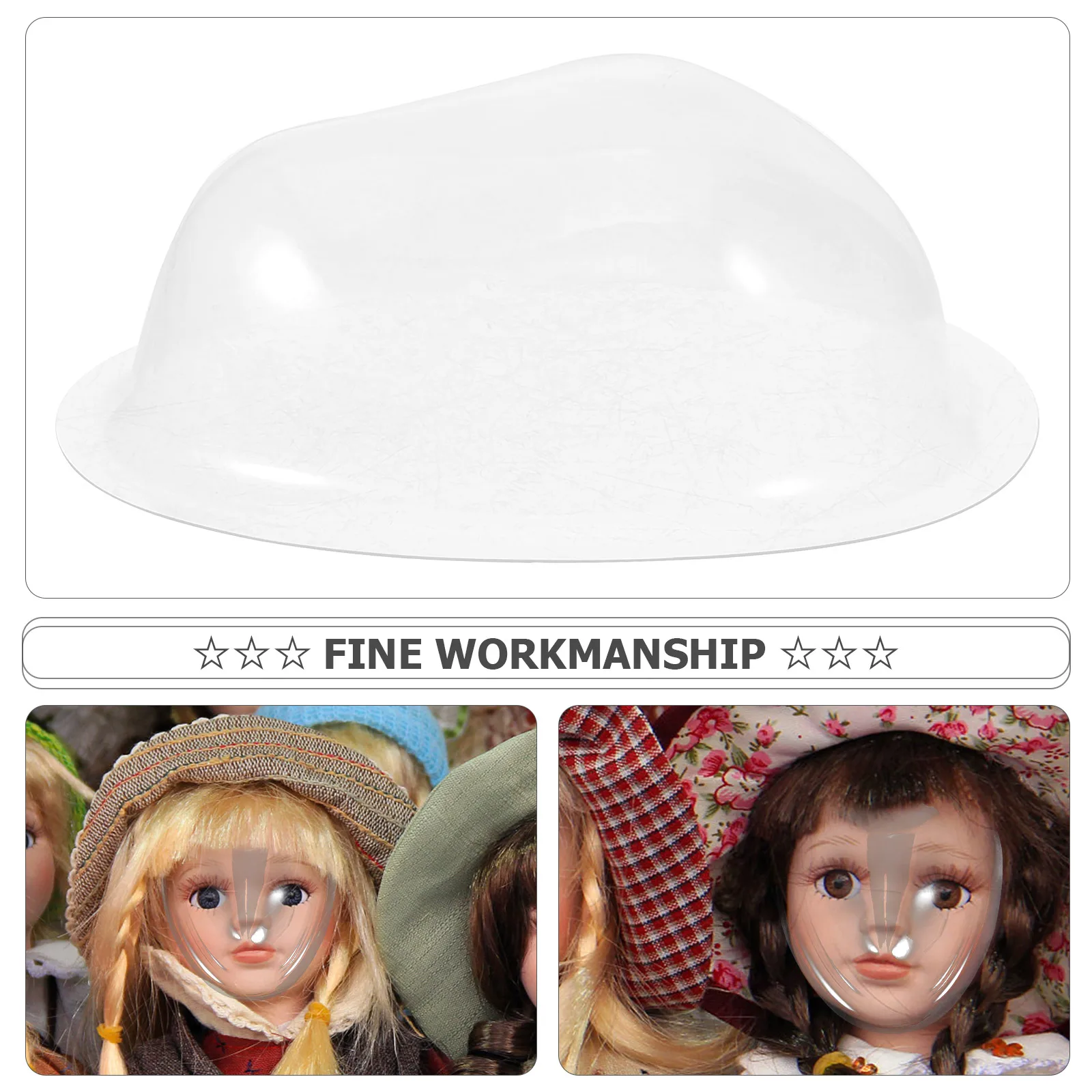 

4pcs Clear Plastic Mask For Face Protection Durable Bjd Face Cover Anti-Scratch Easy Replacement Diy Transparent Cover