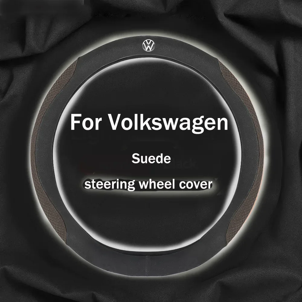 

1pc Suede Leather Anti-Slip Car Steering Wheel Cover Auto Accessories For Volkswagen Golf 7 5 4 6 Passat B6 Mk4 Polo T5 Touran
