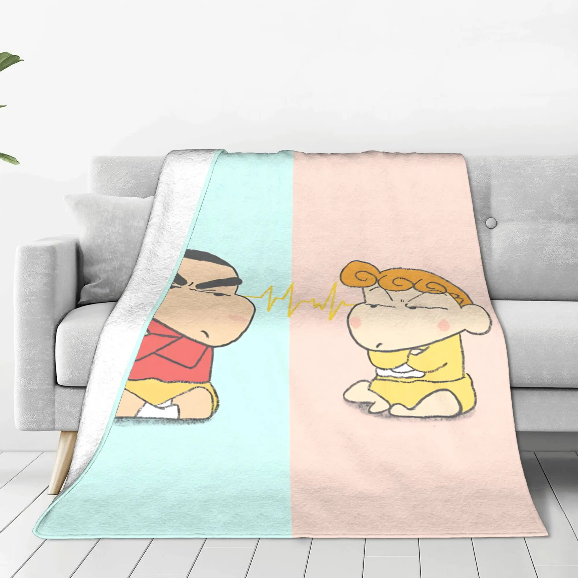 1PC home Cutecore Room Decor Crayon S Shin chan Blanket Throw Blanket  Novelty Warm Blanket All Season