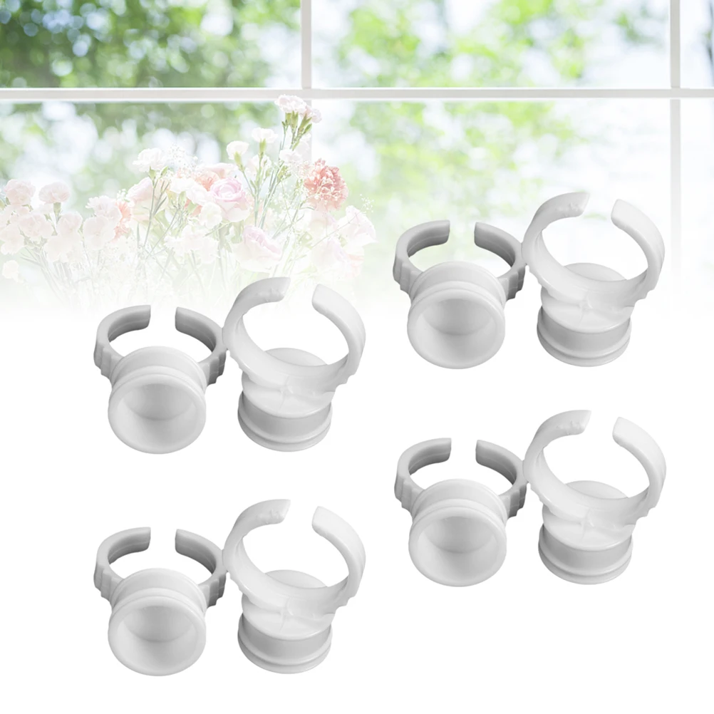 

100 Pcs Eyebrow Tattoo Ring Cup Rings Cups Pigment Container Ink Holder Jewelry