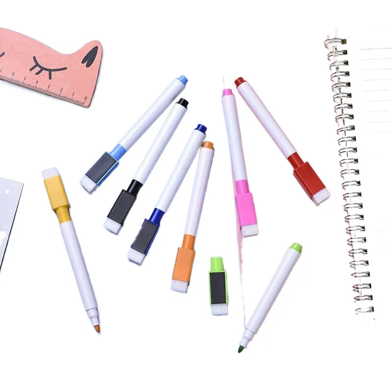 Easy Wipe, Dust-Free Markers: 8/12 Color Whiteboard Pen Set, Vibrant, Non-Toxic - Ideal for Office, Home & Classroom