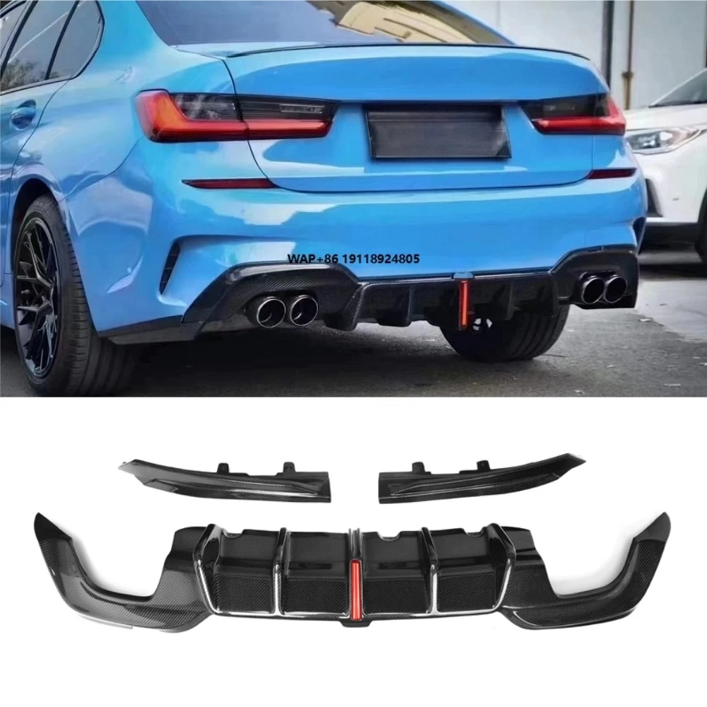

Real Carbon Fiber KB Style Rear Diffuser and Splitters With LED Light for 3 Series G20 G28 2019+ G20 Rear Diffuser