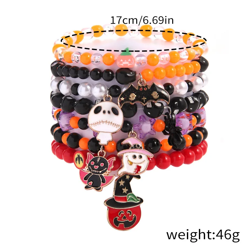 Women's Bracelet Halloween Jewelry Strange Pumpkin Bracelet Horror Ghost All Saints Bracelet Multi-layer Stacked Bracelet Gift