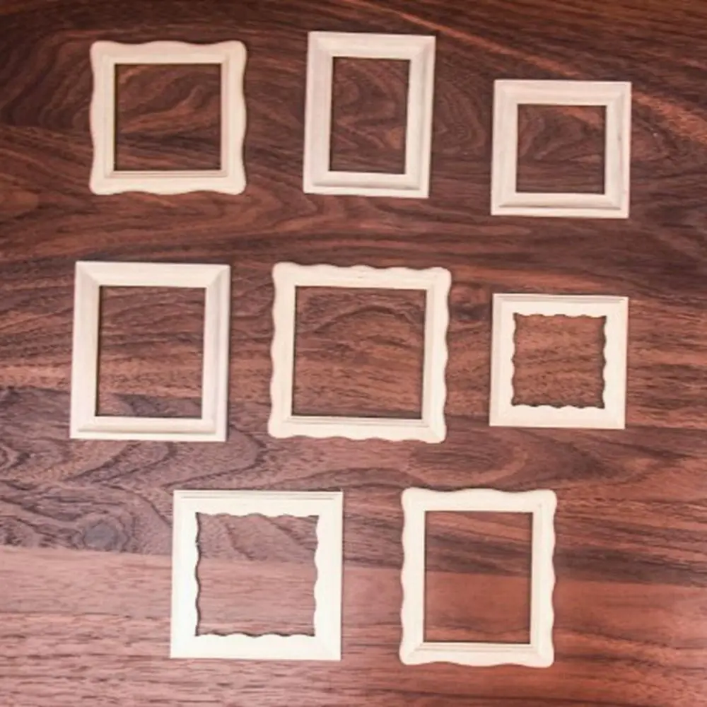 2pcs New 1/12 Dollhouse Miniature Photo Frame Photo Display Wood Photo Frame  Mini DIY Handmade Crafts Home Decor Accessories