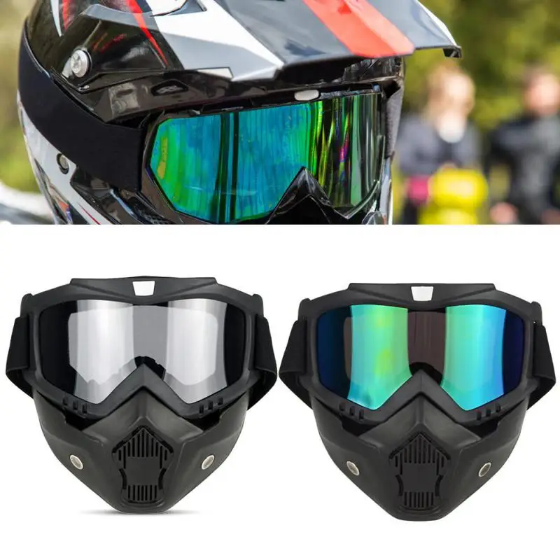 Motocross Goggles Outdoor Cycling Riding Skiing Windproof Goggles Eyewear With Mask UV Protection Motorcycle Sunglasses Masks