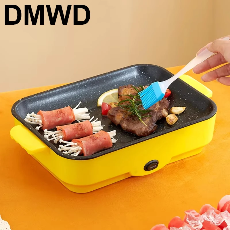 DMWD Multifunctional Electric Baking Pan Portable Smokeless Non-Stick Roaster Household Barbecue Machine BBQ Egg Frying Grill