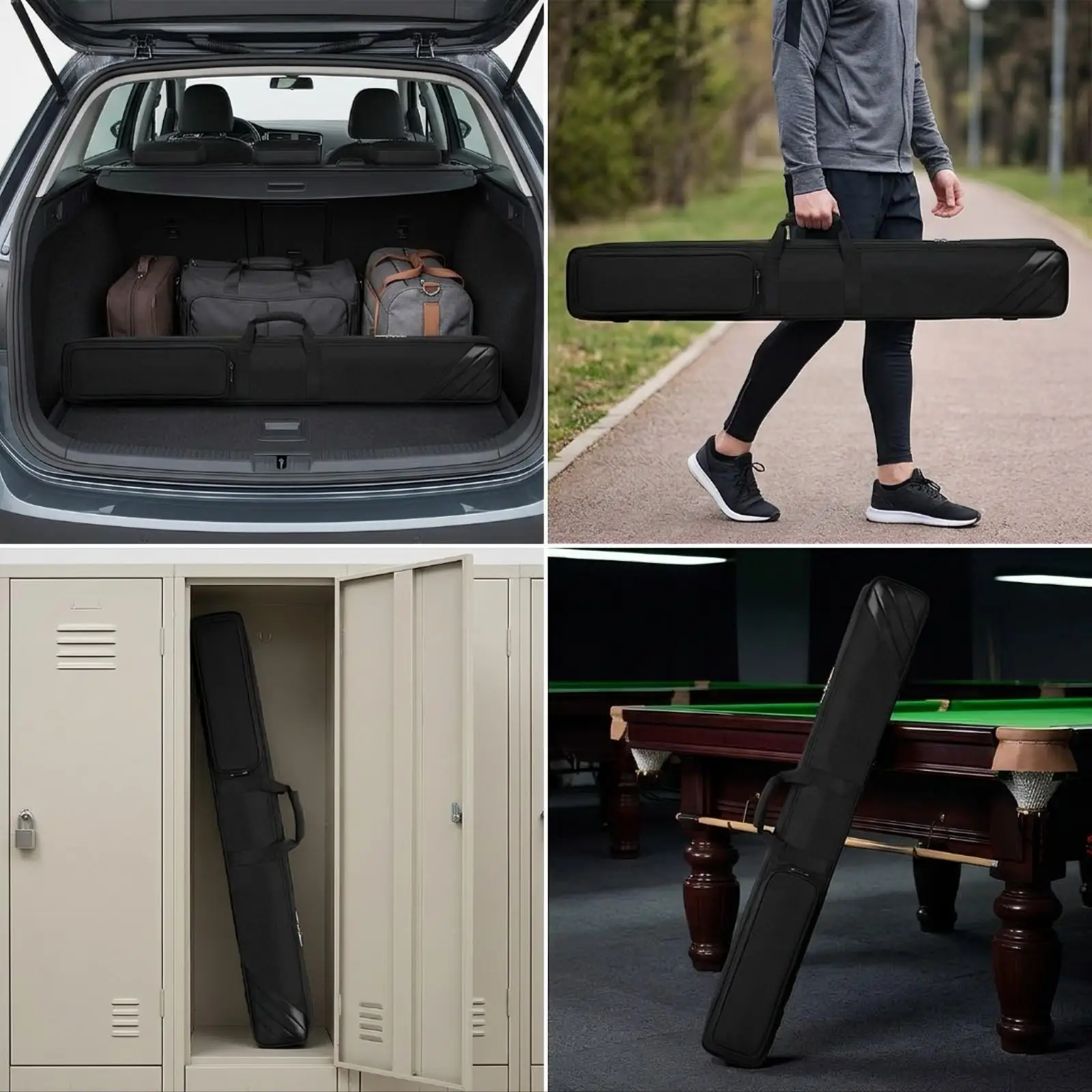 Billiard Cue Case with Storage Pocket for Pool Stick Shaft Protection and Billiards Accessory Organization