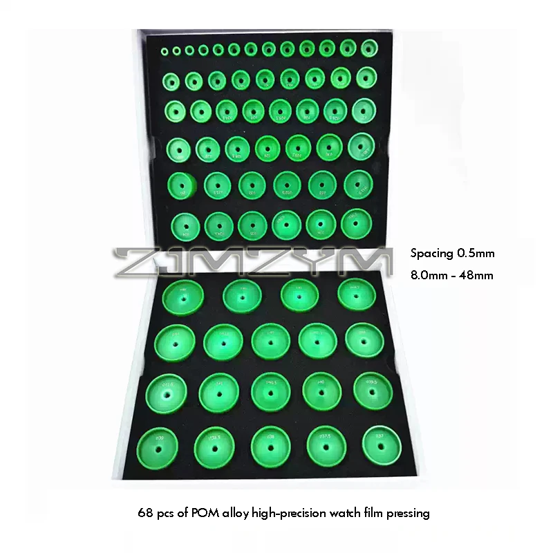Watch Back Pressing POM Heavy Duty Watch Press Dies Set Round Curved Watch Crystal Tools for Watchmakers