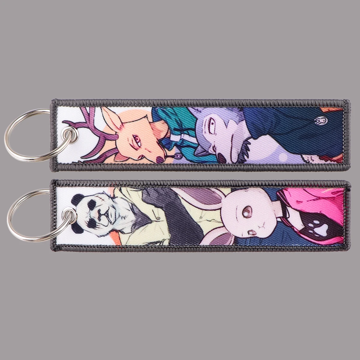 

1PCS Animal Animation Embroidery Key Fobs Holder Key Ring Keychain for Motorcycles Cars Pendant Fashion Accessories Gifts